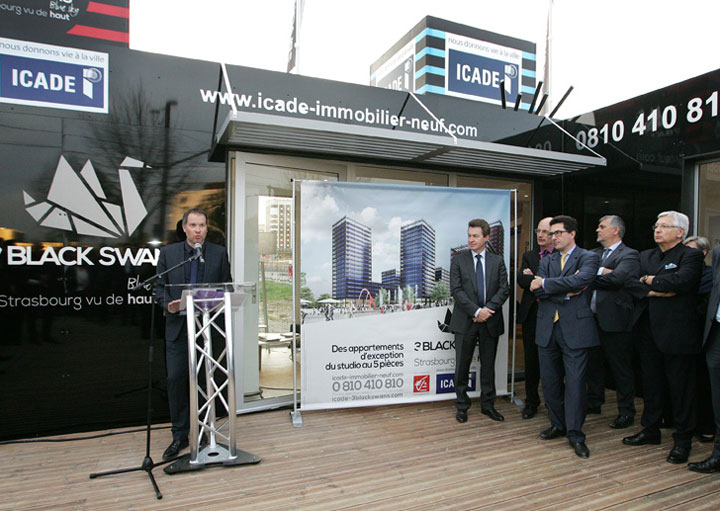 Soirée de lancement commercial pour l’opération immobilière 3 BLACK SWANS à Strasbourg – Icade Promotion