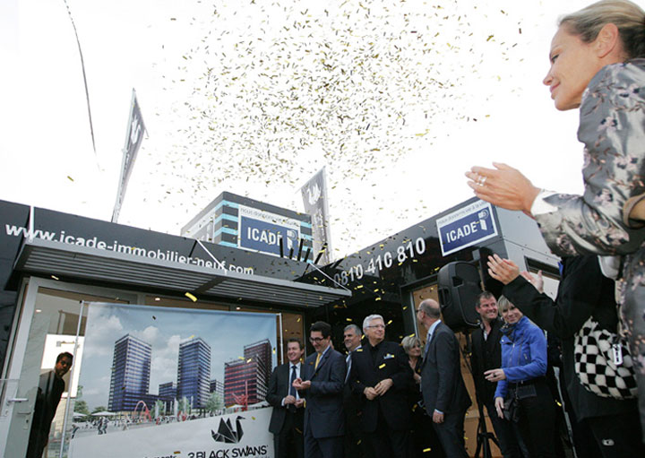 Soirée de lancement commercial pour l’opération immobilière 3 BLACK SWANS à Strasbourg – Icade Promotion