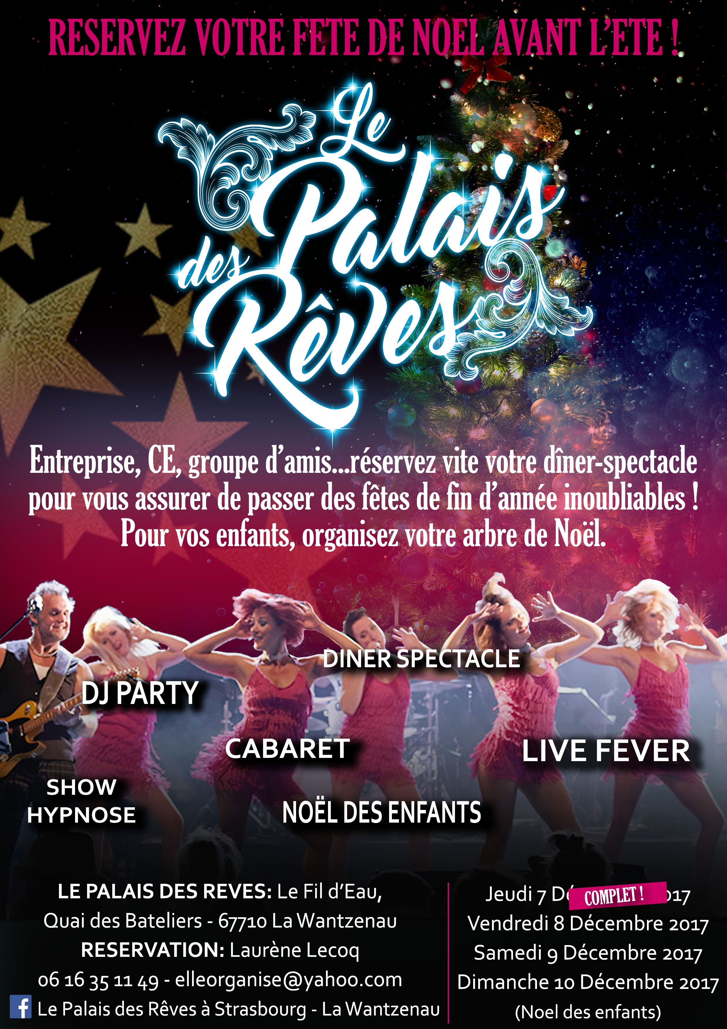 LE PALAIS DES RÊVES : RÉSERVEZ VOTRE FÊTE DE NOEL