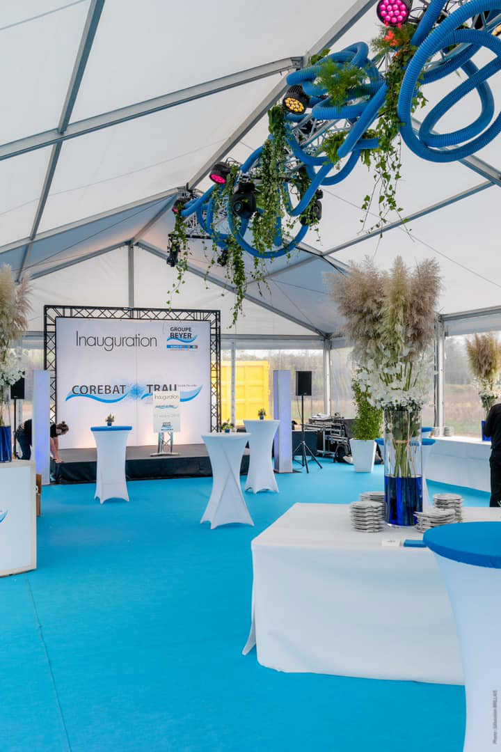 chapiteau inauguration decoration organisation evenement strasbourg Mulhouse nancy metz batiment