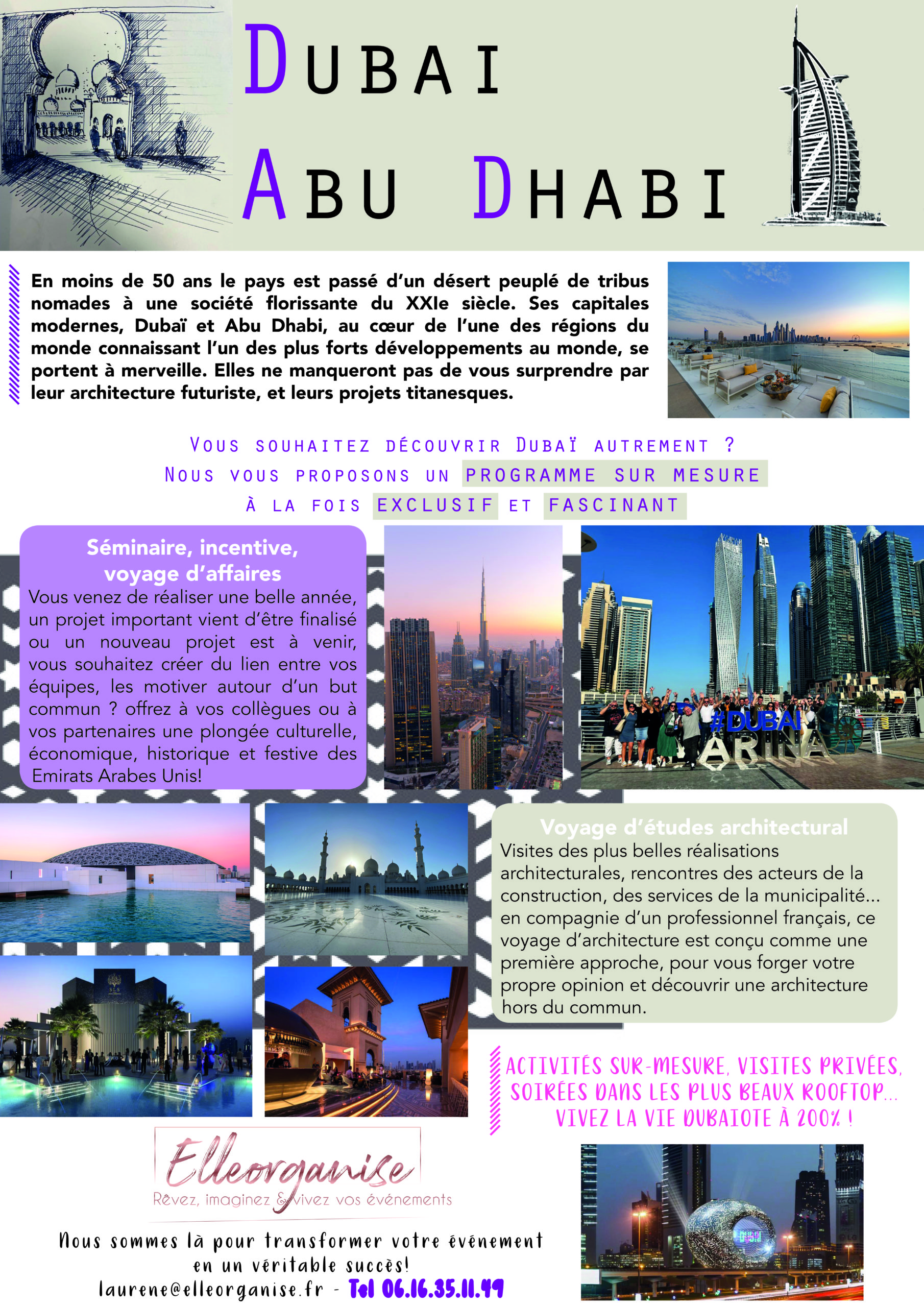 DUBAI abu dhabi organisation séminaire voyage incentive equipe soirée